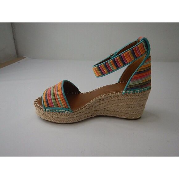 Franco Sarto Clemens Jute Wrapped Espadrille Wedge Sandals, Multi Stripe,Size 8W - Picture 2 of 6